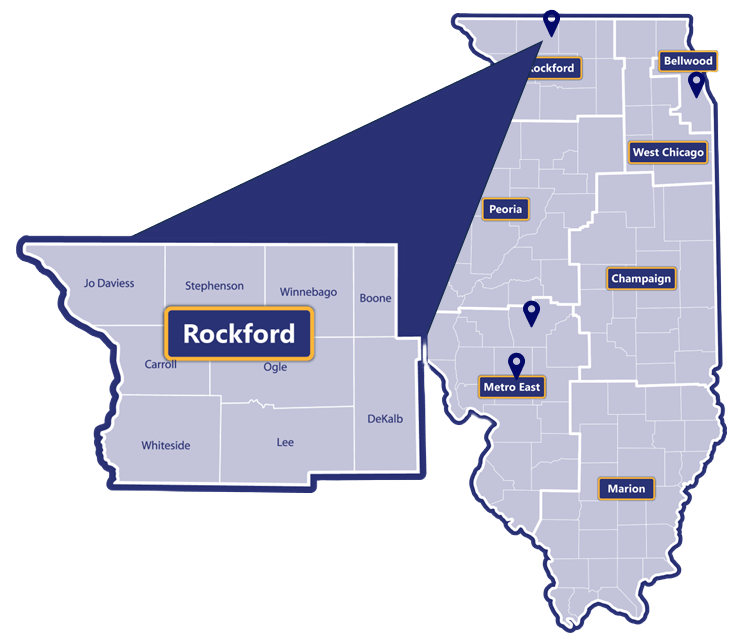 Rockford flyout on map